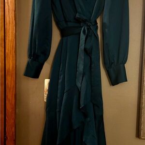 Express Dark Teal Long Sleeve Dress